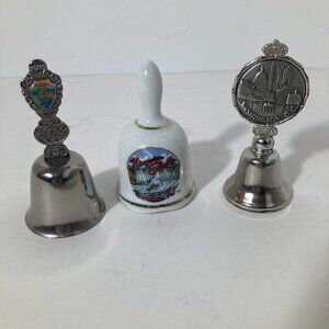 3 MiniBells - 2 Metal Bells Washington DC San Francisco Ca, 1 Porcelain Bell Nia